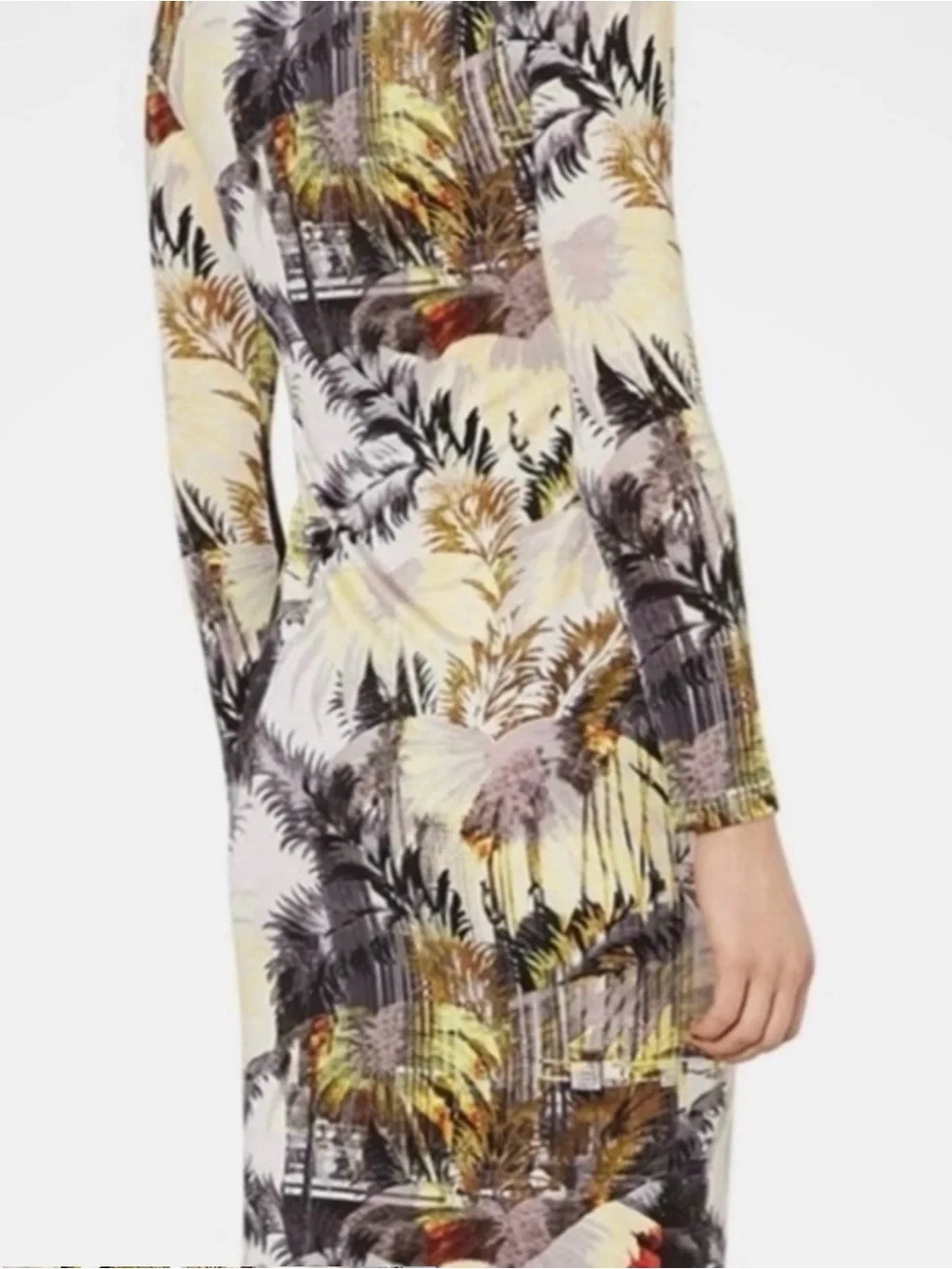 ❤️ TOP SHOP Tropical Print Long Sleeve DRESS - Picture 4 of 9